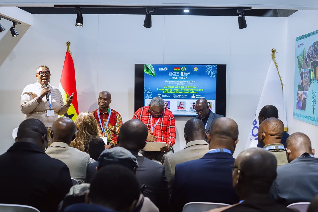 Panel discussion at a climate conference